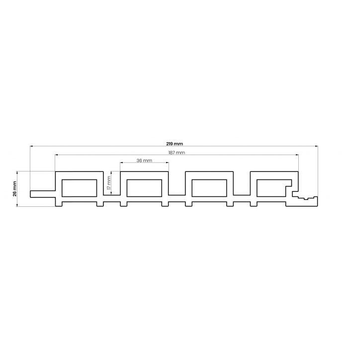 Deska Kompozytowa Lamelowa Premium Graphite – dł. 2,9 m Deska Kompozytowa Lamelowa Premium Graphite – dł. 2,9 m