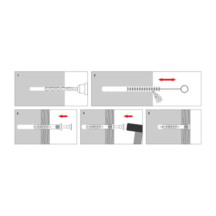 Kołek szybkiego montażu 6 x 80 mm + wkręt z łbem stożkowym PZ2 – 1 szt. Kołek szybkiego montażu 6 x 80 mm + wkręt z łbem stożkowym PZ2 – 1 szt.