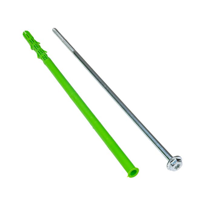 Kołek Rozporowy Ramowy 10x260 mm + wkręt z łbem podkładkowym TORX 7x260 mm – 50 szt.