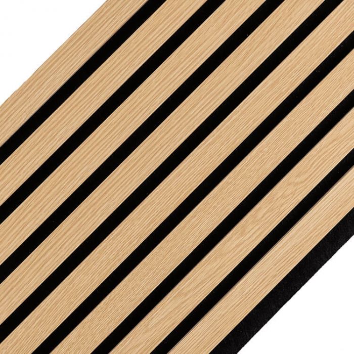 Lamele ścienne akustyczne na filcu Dąb Jasny 2 x 32 cm – dł. 2,7 m Lamele ścienne akustyczne na filcu Dąb Jasny 2 x 32 cm – dł. 2,7 m