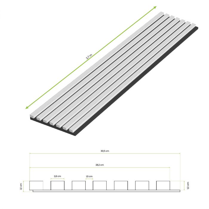Lamele ścienne akustyczne na filcu Złoty Dąb 2,1 x 30,5 cm – dł. 2,7 m Lamele ścienne akustyczne na filcu Złoty Dąb 2,1 x 30,5 cm – dł. 2,7 m