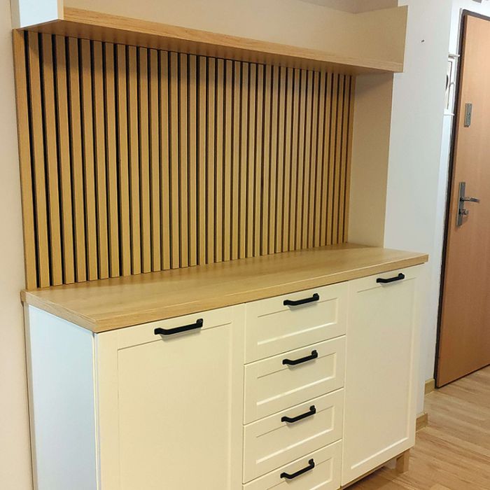 Lamele ścienne akustyczne na filcu Dąb Jasny 2 x 32 cm – dł. 2,7 m Lamele ścienne akustyczne na filcu Dąb Jasny 2 x 32 cm – dł. 2,7 m