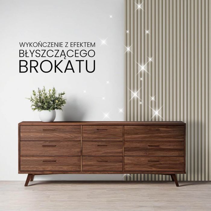 Lamele Ścienne Dekoracyjne Ecru Brokat 2,4 x 16,8 cm – dł. 2,7 m