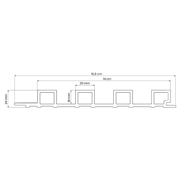Lamele Ścienne Dekoracyjne Dąb Jasny 2,4 x 16,8 cm – dł. 2,7 m