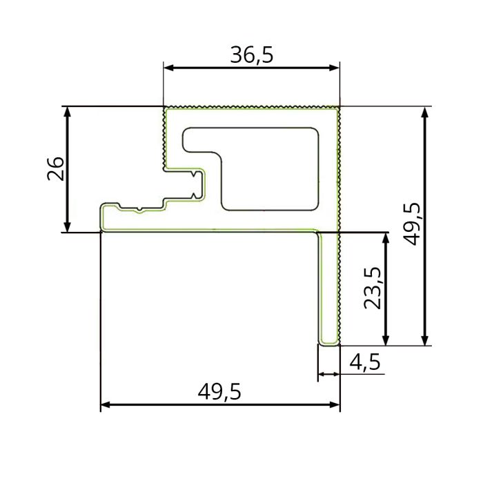 Listwa Kompozytowa Lamelowa typu F Premium Gray 36,5 x 49,5 mm – dł. 2,9 m Listwa Kompozytowa Lamelowa typu F Premium Gray 36,5 x 49,5 mm – dł. 2,9 m