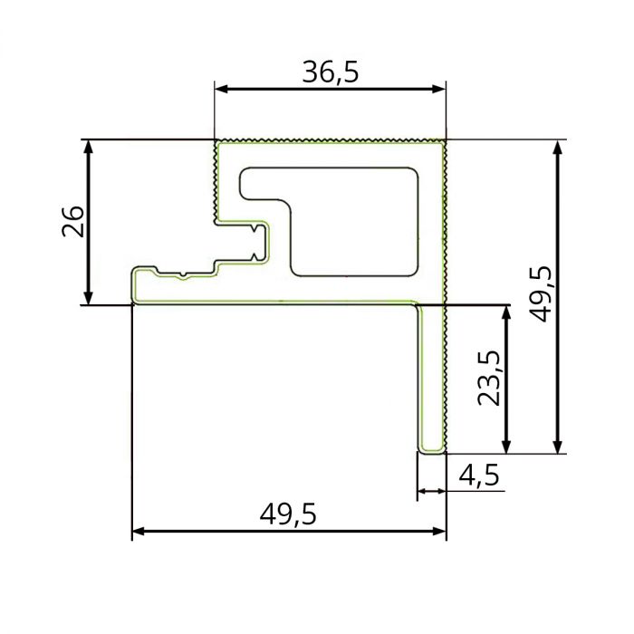 Listwa Kompozytowa Lamelowa typu F Premium Walnut 36,5 x 49,5 mm – dł. 2,9 m Listwa Kompozytowa Lamelowa typu F Premium Walnut 36,5 x 49,5 mm – dł. 2,9 m