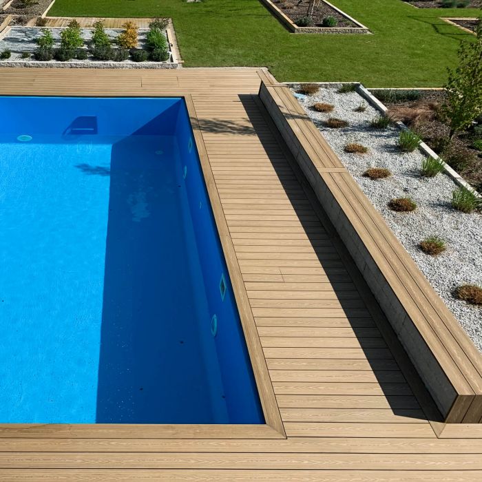 Deska Tarasowa Kompozytowa 3D Miodowy Teak – dł. 3,5 m Deska Tarasowa Kompozytowa 3D Miodowy Teak – dł. 3,5 m
