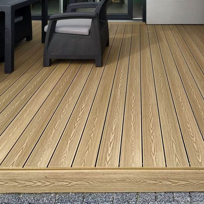 Deska Tarasowa Kompozytowa 3D Miodowy Teak – dł. 3,5 m Deska Tarasowa Kompozytowa 3D Miodowy Teak – dł. 3,5 m