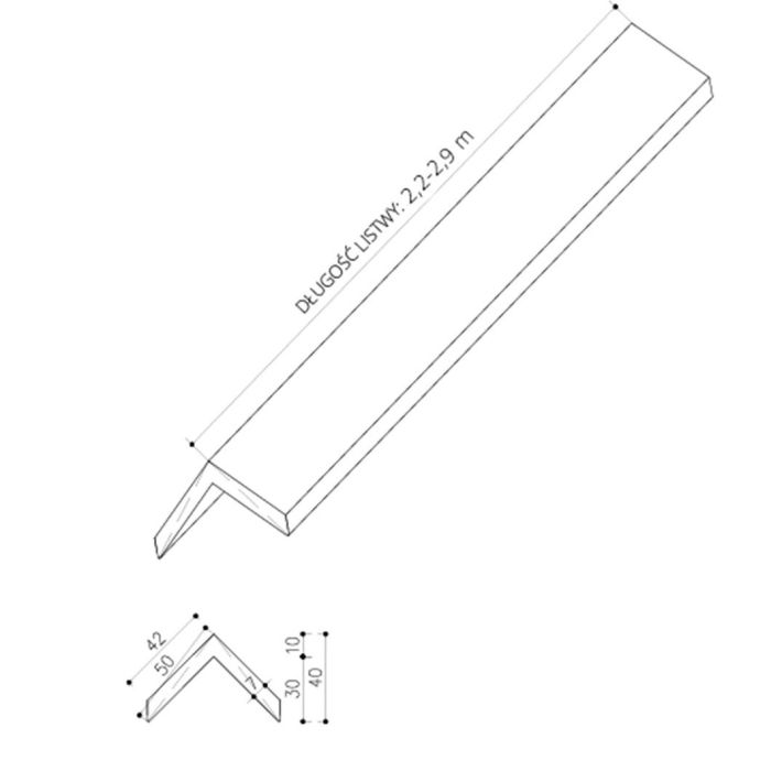 Listwa Kompozytowa Kątowa Classic Ciemny Brąz 50x50 mm – dł. 2,4 m Listwa Kompozytowa Kątowa Classic Ciemny Brąz 50x50 mm – dł. 2,4 m