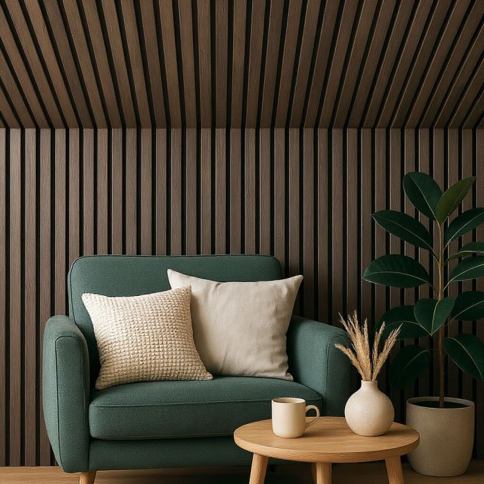Lamele ścienne akustyczne na filcu Dąb Rustykalny 2,1 x 30,5 cm – dł. 2,7 m
