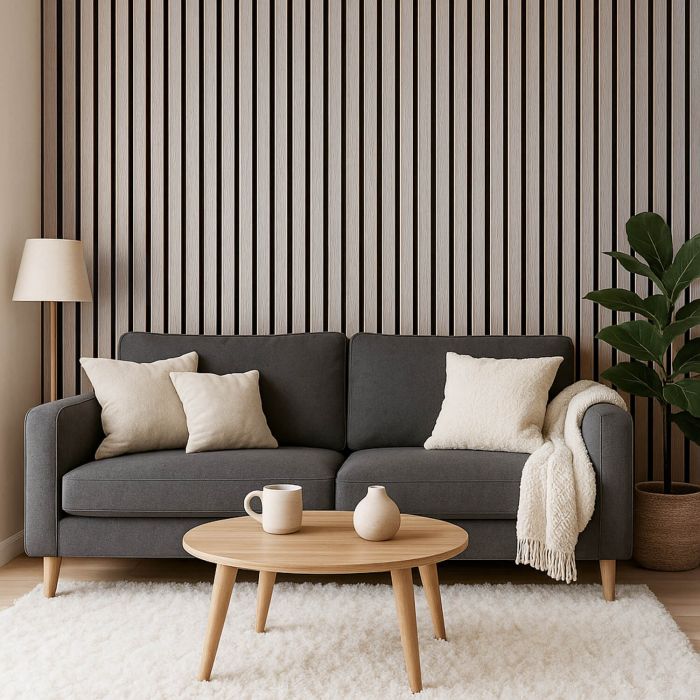 Lamele ścienne akustyczne na filcu Dąb Sonoma 2,1 x 30,5 cm – dł. 2,7 m Lamele ścienne akustyczne na filcu Dąb Sonoma 2,1 x 30,5 cm – dł. 2,7 m