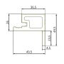 Listwa Kompozytowa Lamelowa typu F Premium Gray 36,5 x 49,5 mm – dł. 2,9 m