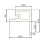 Listwa Kompozytowa Lamelowa typu F Premium Złoty Dąb / Czarny 36,5 x 49,5 mm – dł. 2,9 m