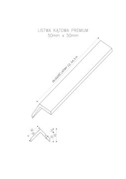 Listwa Kompozytowa Kątowa Premium Antique 50x50 mm – dł. 2,9 m