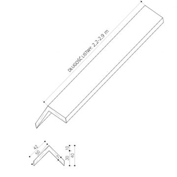Listwa Kompozytowa Kątowa Classic Ciepły Szary 50x50 mm – dł. 2,4 m