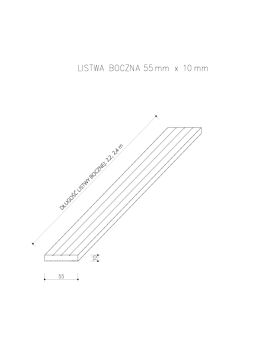 Listwa prosta kompozytowa Classic 55 x 10 Brąz Naturalny – dł. 2,4 m