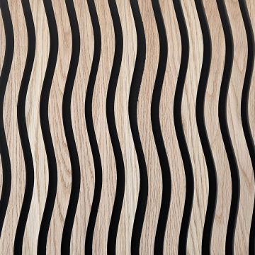 Lamele ścienne akustyczne na filcu S-Line Dąb Naturalny Fornir 2,1 x 30,5 cm – dł. 2,7 m