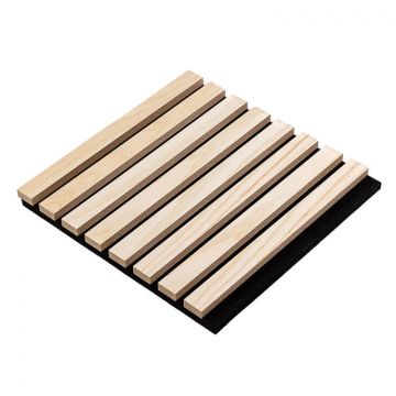 Panel lamelowy ścienny akustyczny na filcu Drewno Naturalne Fornir 32 x 32 cm