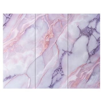 Panel Ścienny XXL Statuario Różowy Połysk 360 x 280 cm 3 mm – zestaw 3 szt. (ABC)