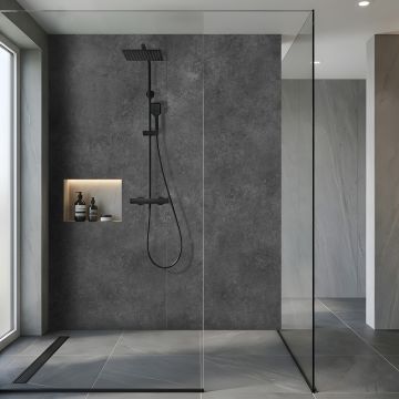 Panel Ścienny SPC Kamień Limestone Czarny Mat 120 x 280 cm 4 mm