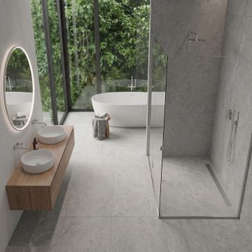 Panele Podłogowe SPC Winylowe Kamień Limestone Szary Mat 45 x 90 cm 4 mm – 5  szt.