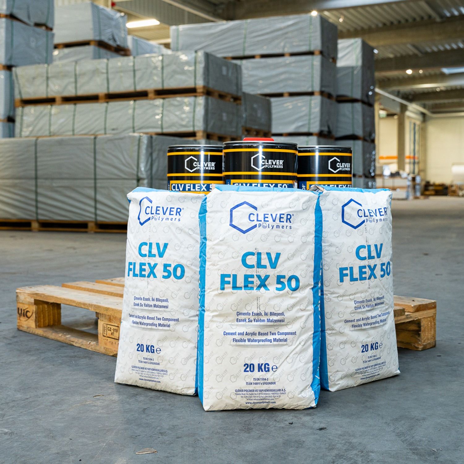 Hydroizolacja Dwuskładnikowa Polimerowa CLEVER CLV FLEX 50 – 20 kg + 4 l Hydroizolacja Dwuskładnikowa Polimerowa CLEVER CLV FLEX 50 – 20 kg + 4 l