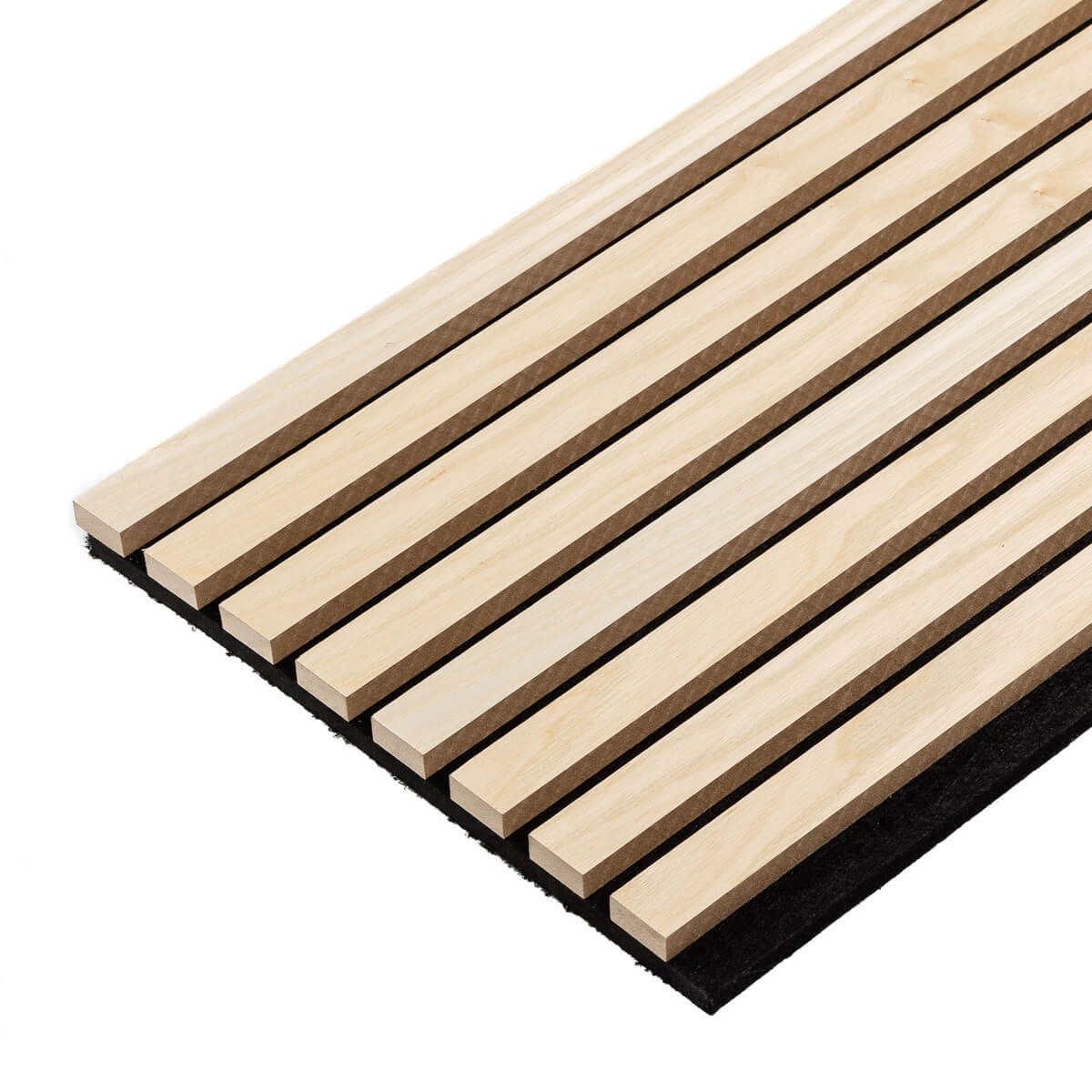 Lamele ścienne akustyczne na filcu Drewno Naturalne Fornir 2 x 32 cm – dł. 2,7 m