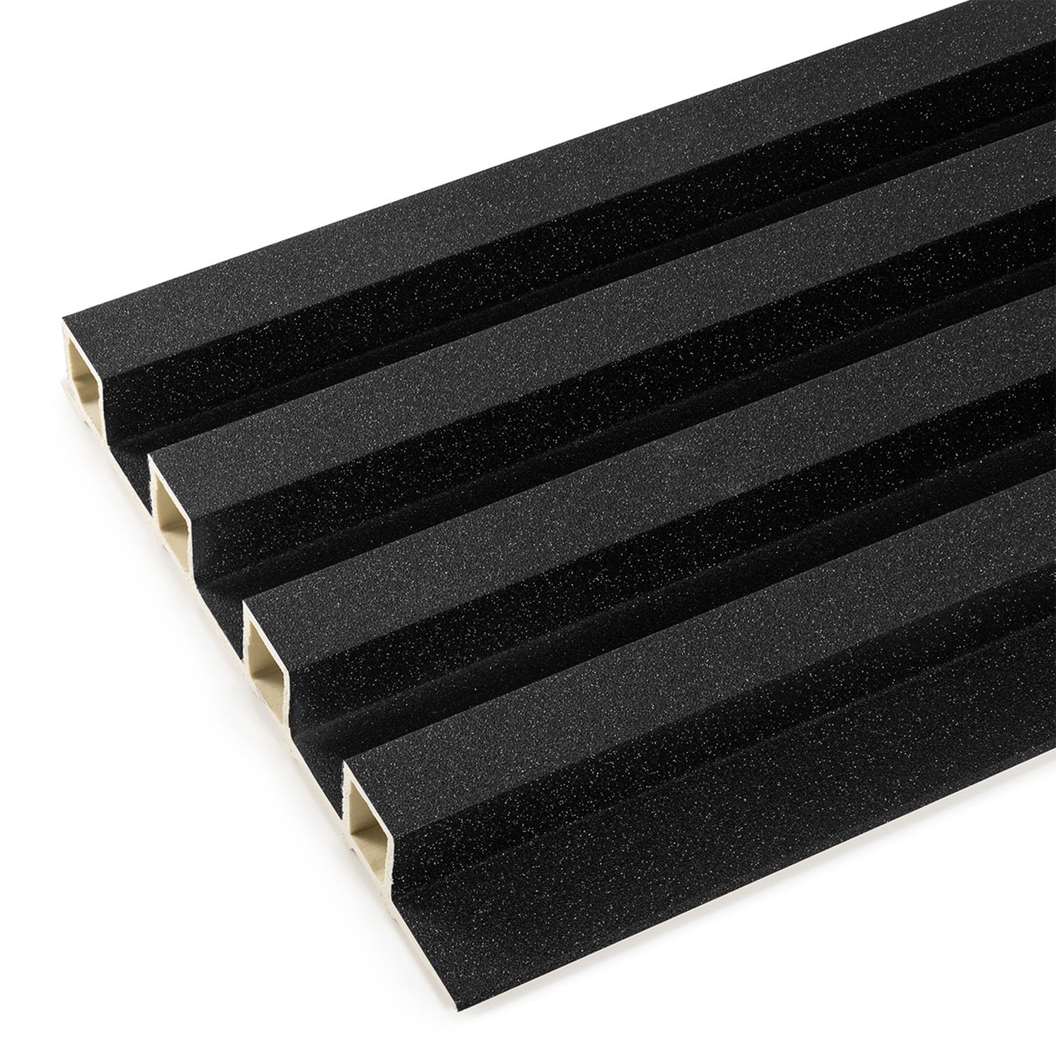 Lamele Ścienne Dekoracyjne Czarny Brokat 2,4 x 16,8 cm – dł. 2,7 m