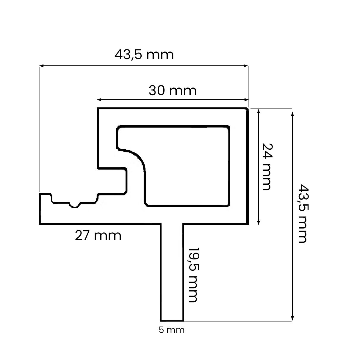 Listwa Kompozytowa Lamelowa Dwustronna Uniwersalna Premium Dąb 43,5 mm – dł. 2,9 m