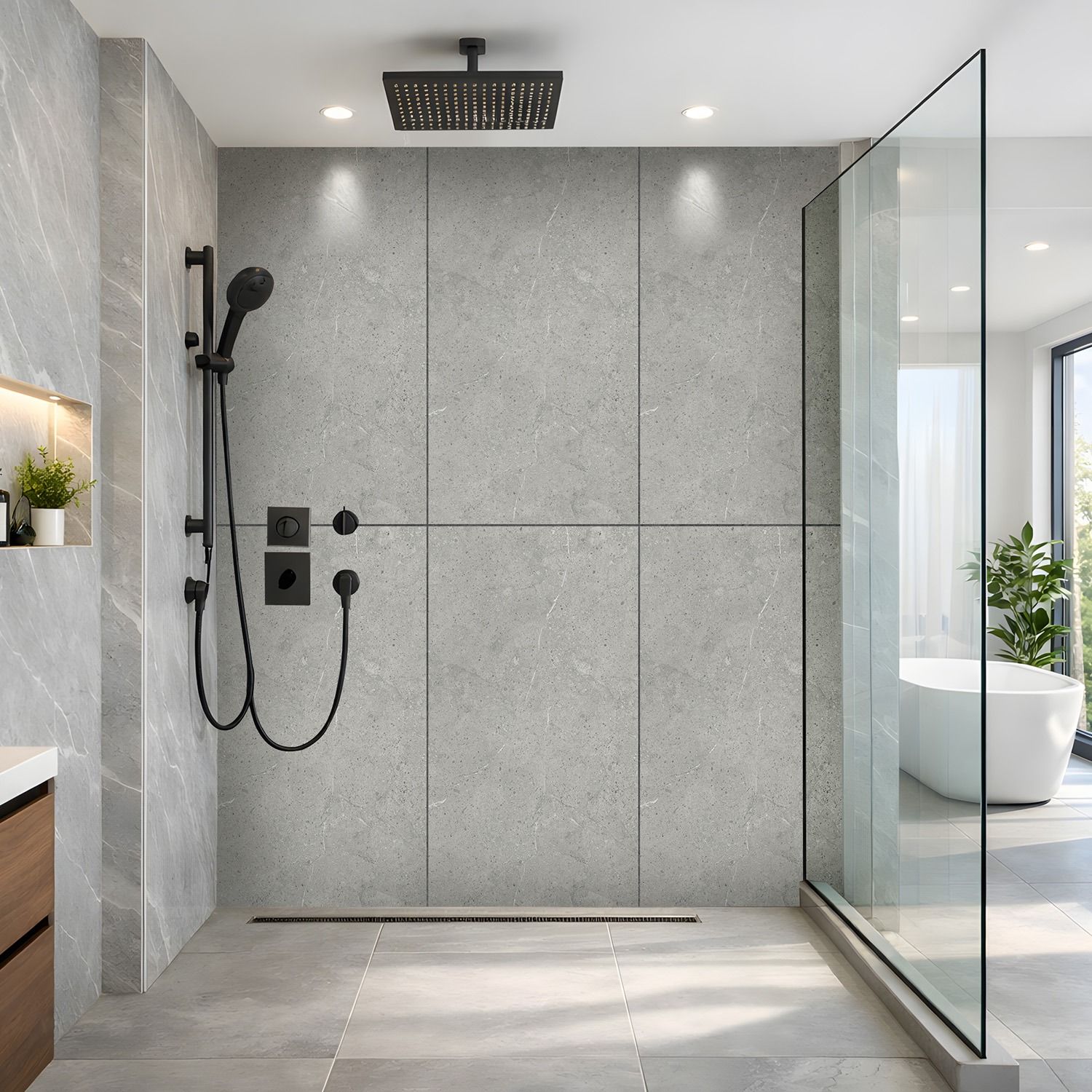 Panel Ścienny SPC Kamień Limestone Szary Mat 60 x 120 cm 4 mm