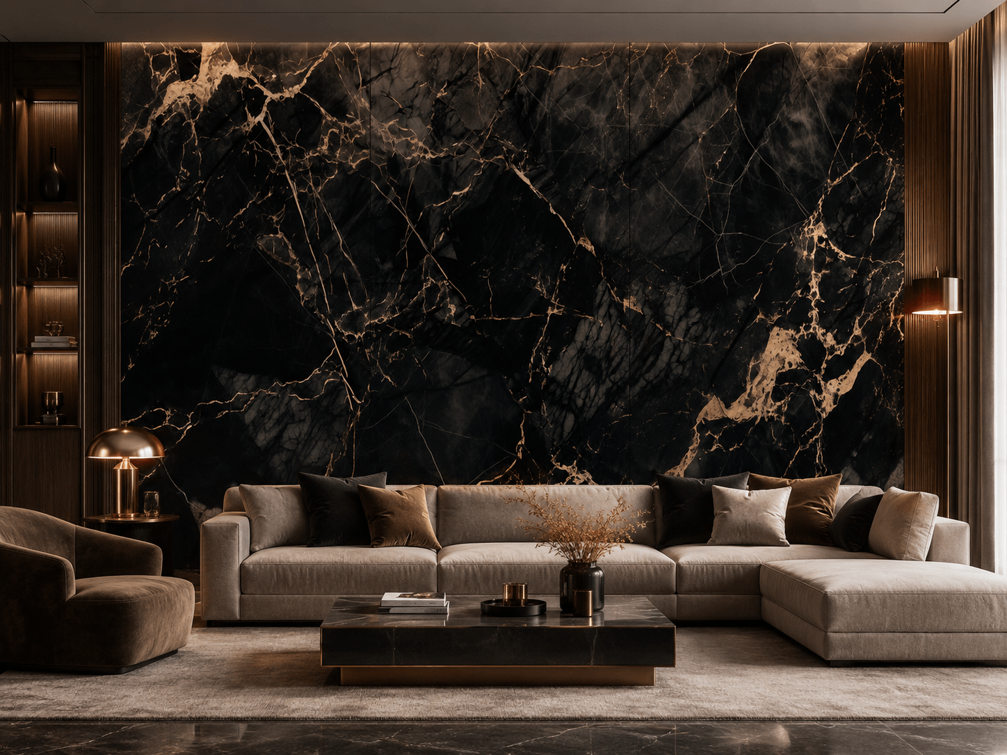Panel Ścienny XXL Portoro Czarny Połysk 360 x 280 cm 3 mm – zestaw 3 szt. (ABC) Panel Ścienny XXL Portoro Czarny Połysk 360 x 280 cm 3 mm – zestaw 3 szt. (ABC)