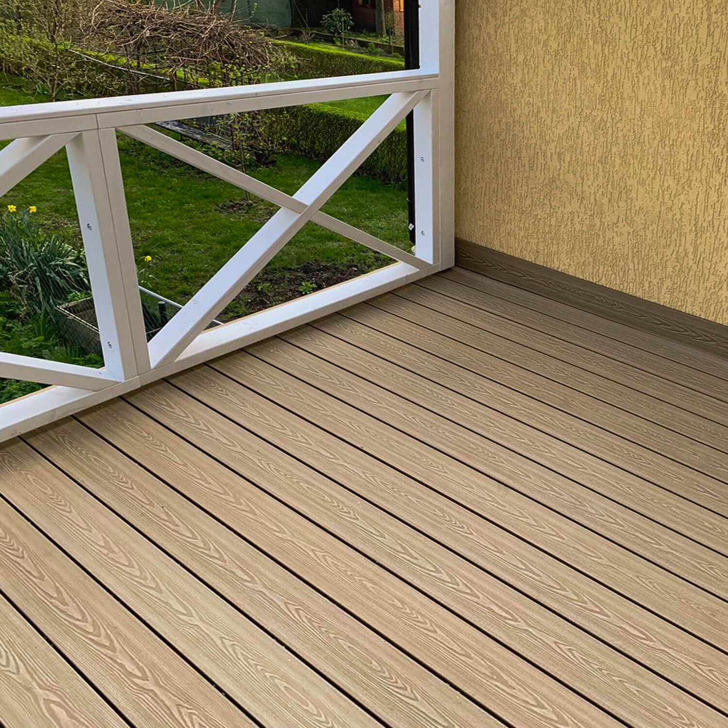 Deska Tarasowa Kompozytowa 3D Miodowy Teak – dł. 3,5 m Deska Tarasowa Kompozytowa 3D Miodowy Teak – dł. 3,5 m