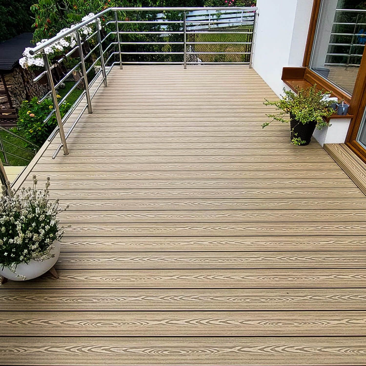 Deska Tarasowa Kompozytowa 3D Miodowy Teak – dł. 3,5 m Deska Tarasowa Kompozytowa 3D Miodowy Teak – dł. 3,5 m