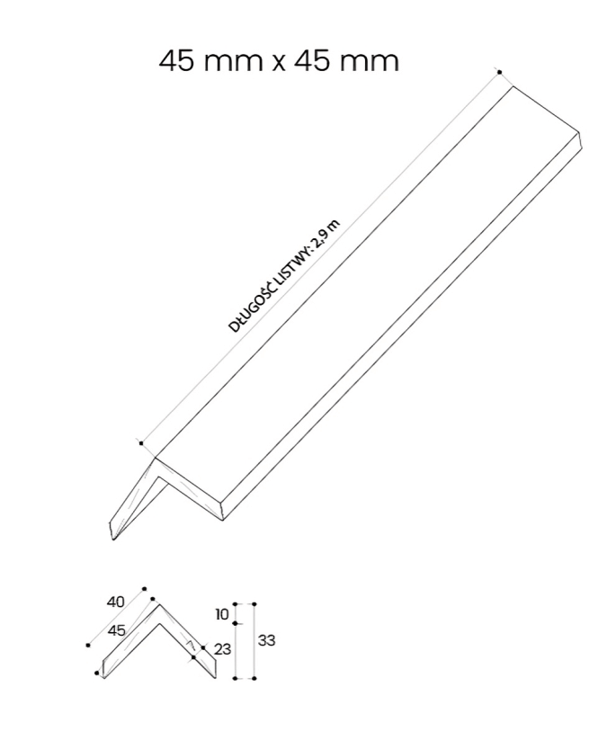 Listwa Kompozytowa Kątowa Premium Dąb Antyczny 45x45 mm do lameli elewacyjnych – dł. 2,9 m Listwa Kompozytowa Kątowa Premium Dąb Antyczny 45x45 mm do lameli elewacyjnych – dł. 2,9 m
