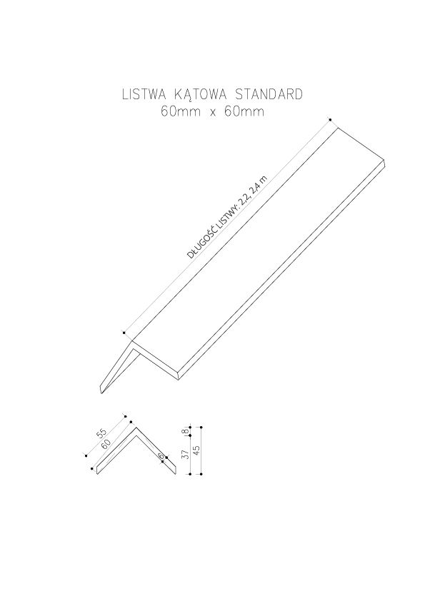 Listwa Kompozytowa Kątowa Standard/3D Brąz - dł. 2,4 m Listwa Kompozytowa Kątowa Standard/3D Brąz - dł. 2,4 m