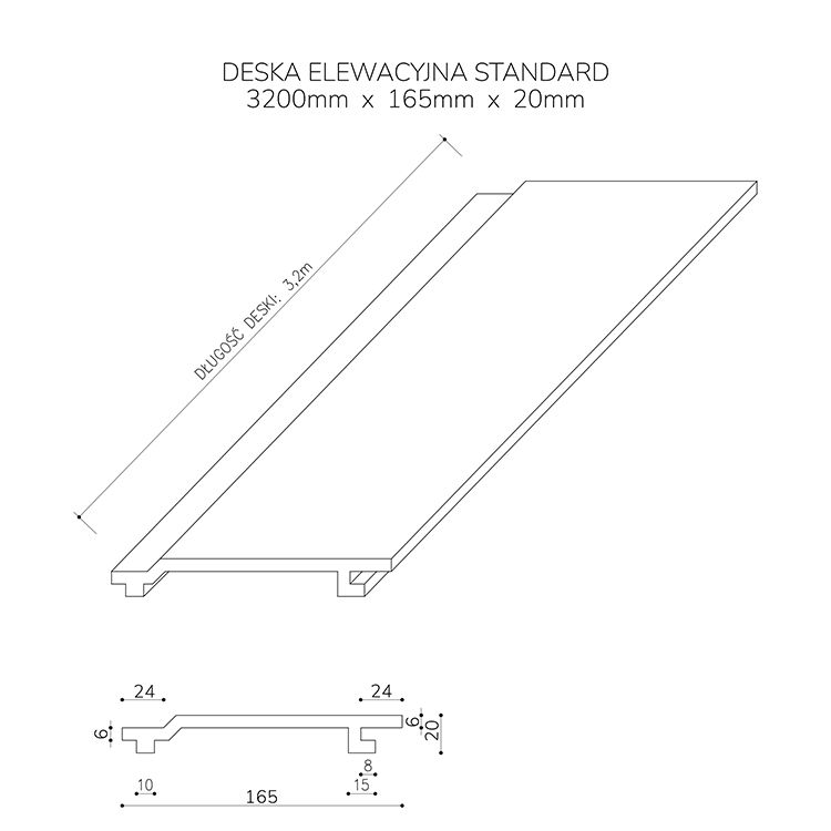 Deska Elewacyjna Kompozytowa Standard Antracyt - dł. 2,8 m Deska Elewacyjna Kompozytowa Standard Antracyt - dł. 2,8 m