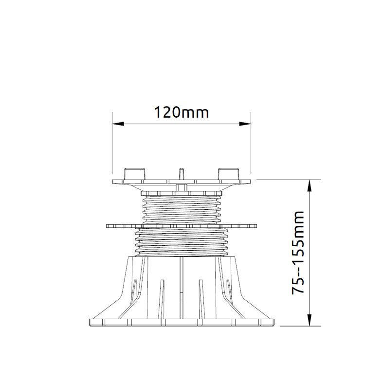 Wspornik Tarasowy Regulowany Samopoziomujący Pod Płyty ETP Flex 75-156mm