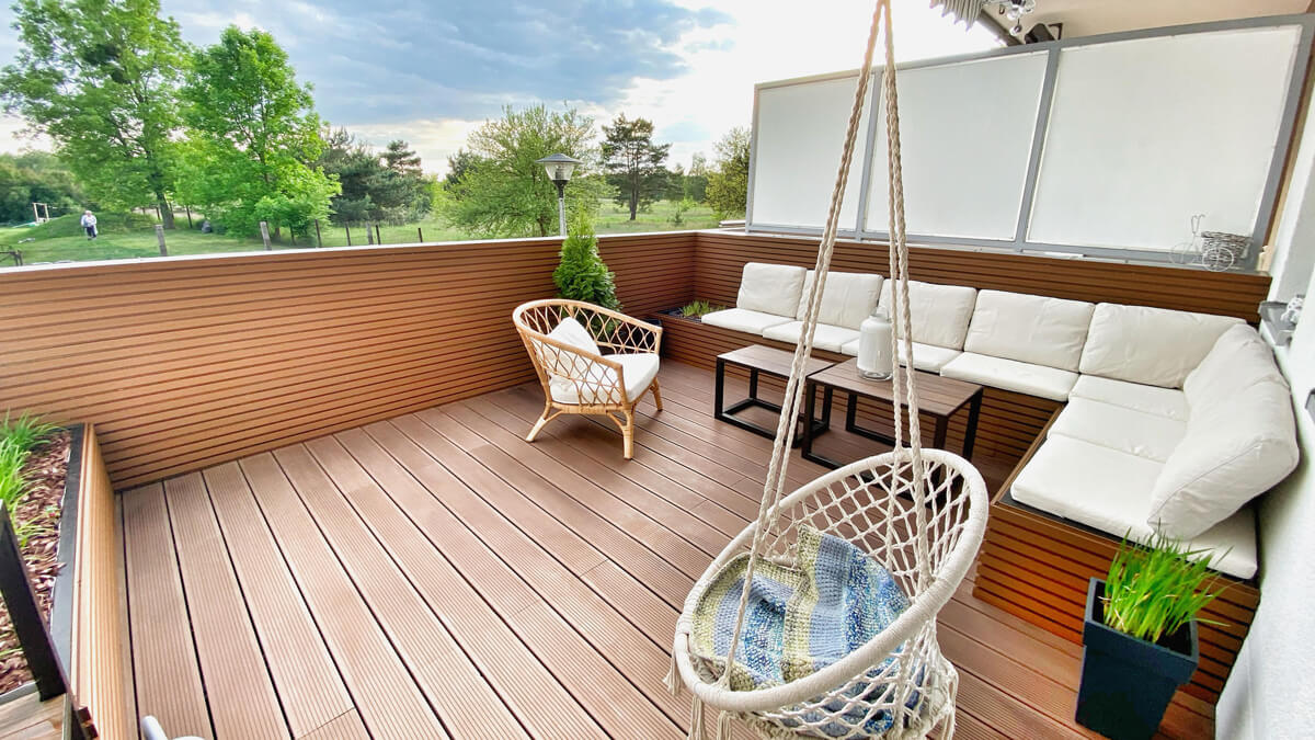 Wykończenie tarasu, deska lamelowa Premium Teak