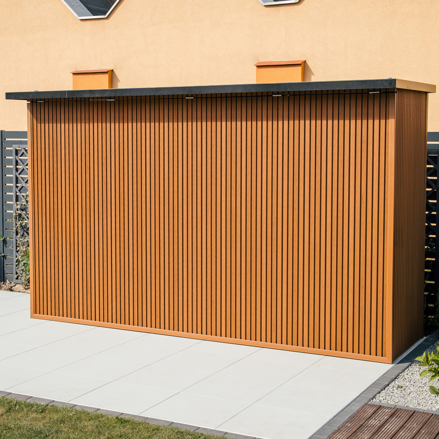 Nowoczesna kuchnia ogrodowa z lameli kompozytowych Premium Teak