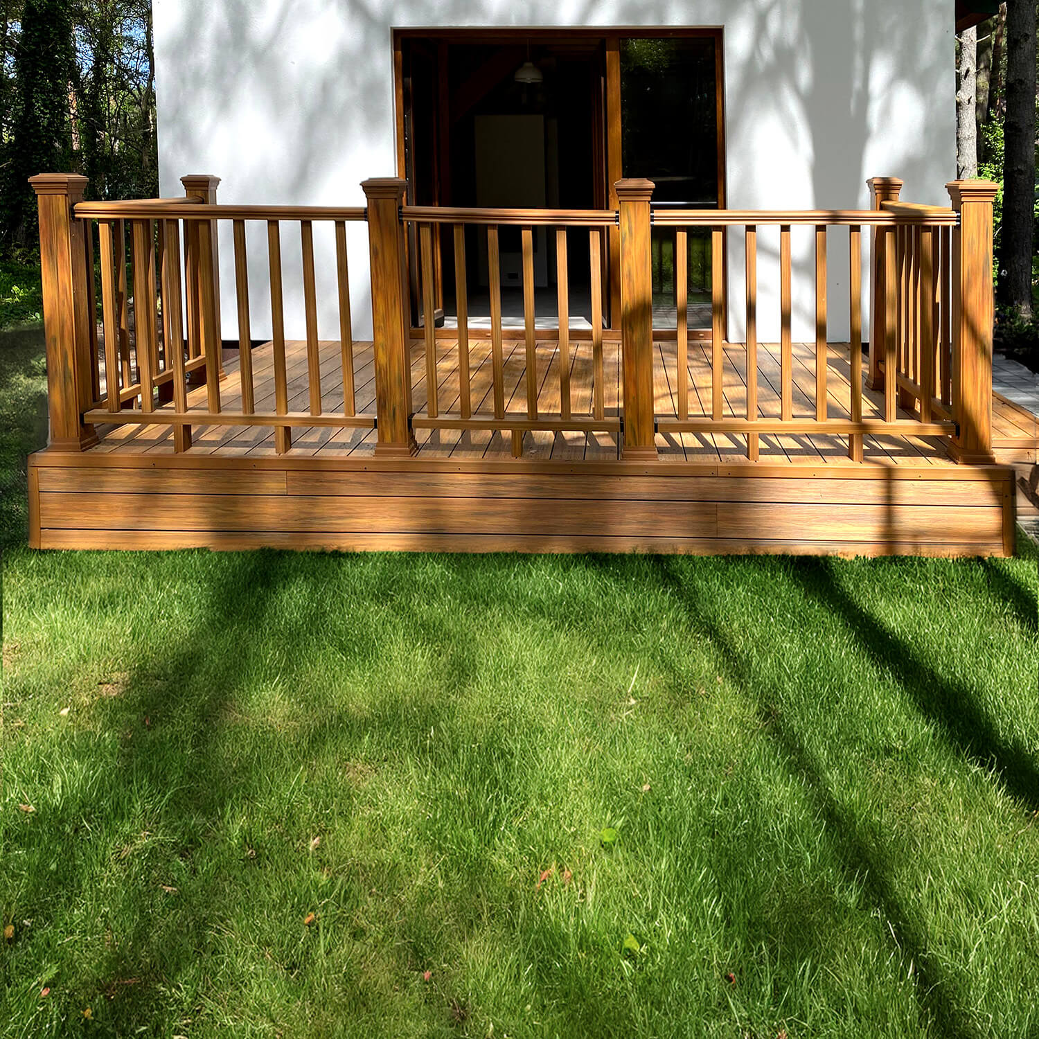 Brązowy taras z balustradą – Amber Premium