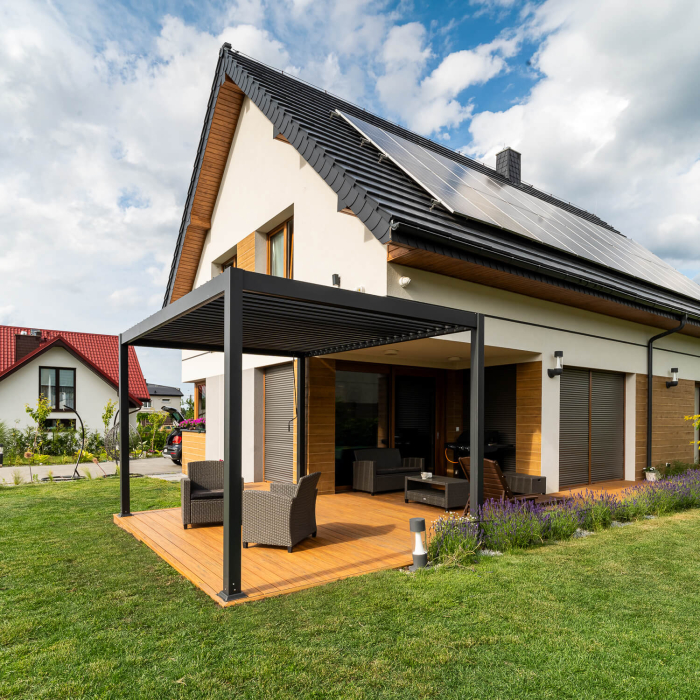 liderwood realizacja deska premium amber pergola ogrodowa almuniniowa antracyt